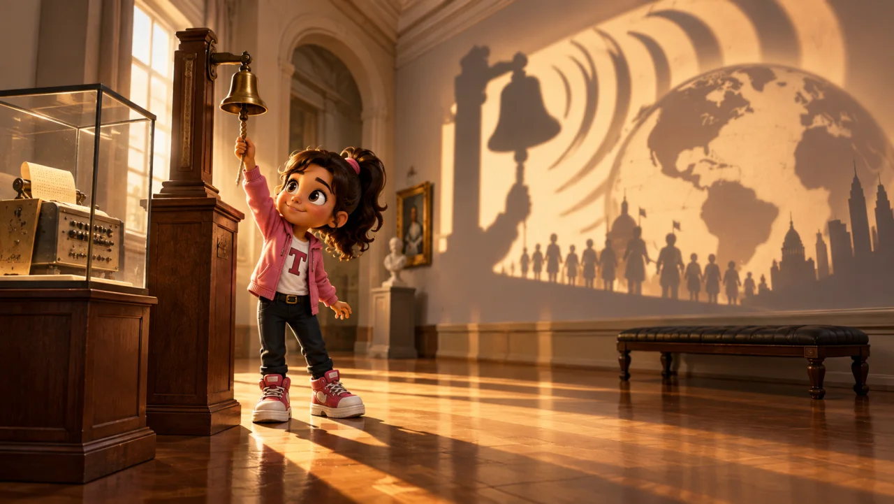 tya rings a small working bell whose shadow swells far beyond the room.